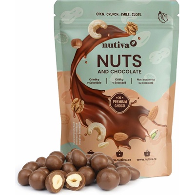 NUTIVA Lieskové orechy v mliečnej čokoláde 200 g