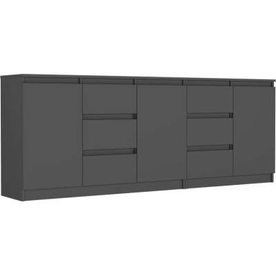Framire Sada komod antracit, 200 x 76 x 33 cm R-200-S6