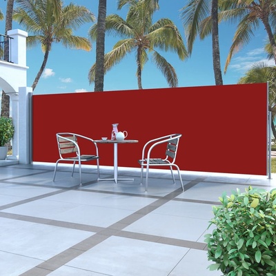 vidaXL Zatahovací boční markýza / zástěna 160 x 500 cm Červená