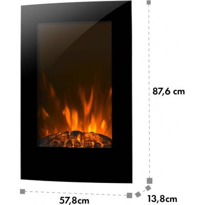 Klarstein Elektrický krb do obývacího pokoje a interiéru s LED plameny ventilátorový ohřívač s časovačem nastavitelný termostat ohřívač 2000 W