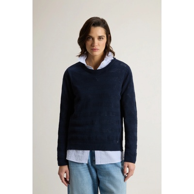 Woolrich BOXY CREWNECK MELTON BLUE