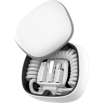 4smarts Powerbank All-Portable - външна батерия с USB-C кабел и Micro-USB, Lightning USB-A накрайници (бял)
