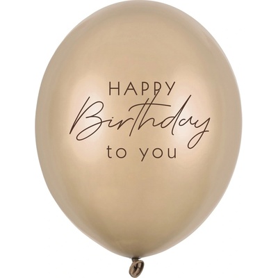 Balón PartyDeco Happy Birthday To You cold gold 30cm