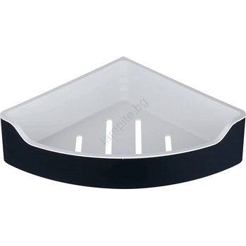 SAPHO - Ъглова полица за душ SAMBA 21, 8x30 см, черна (SH0135)