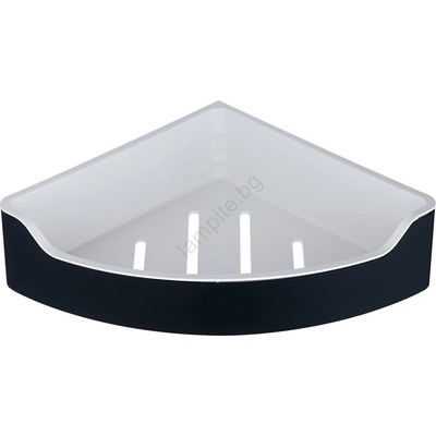 SAPHO - Ъглова полица за душ SAMBA 21, 8x30 см, черна (SH0135)