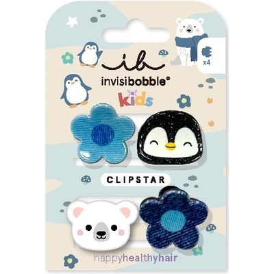 Invisibobble CLIPSTAR KIDS Polar World - Skřipec do vlasů 4 ks