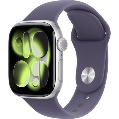 Apple Watch Series 11 Cellular 42 mm Strieborný hliník s hmlovo fialovým športovým remienkom S/M MF8H4WF/A