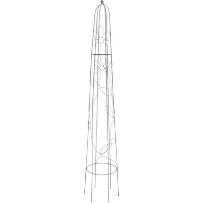 Opora na popínavé rostliny obelisk Ø 22 x 120 cm černá