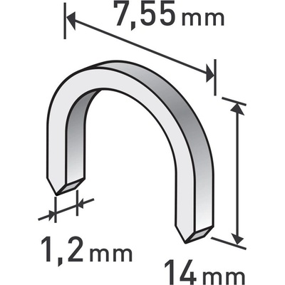 EXTOL PREMIUM 8852305 spony oblé, balení 1000ks, 14mm, 7,55x0,52x1,2mm