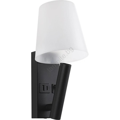 V-TAC Led стенна лампа с usb порт led/2w/230v 3000k черна/бяла (vt2283)