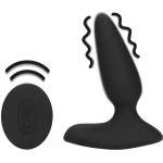 Loveline Shots Loveline Smooth Vibrating Anal Plug with Remote Control Licorice Black (P26722)