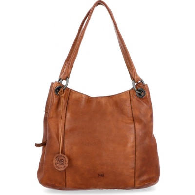 Noelia Bolger dámska kožená kabelka s organizérom stredne veľká- koňaková 2063