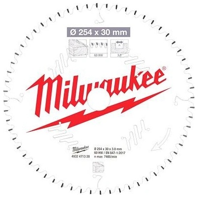 Milwaukee 4932471320 pílový kotúč 254*30mm*3,0mm 60Z ATB NEG