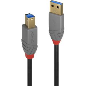 Lindy Кабел USB 3.2 Gen1 A - USB-B Anthra Line, M/M 3 м, черен 36743 (36743)