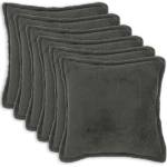 vidaXL Калъфка за възглавница 6 pcs HOUTEN Тъмносиво 60 x 60 cm Букле (920860)