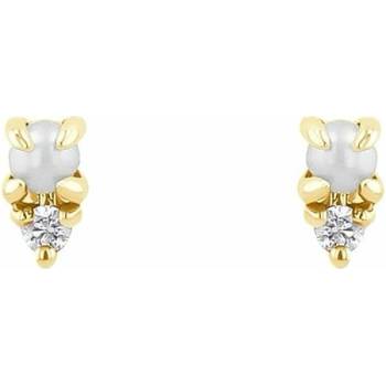 Eppi Zlaté náušnice s perlami a lab-grown diamantmi Chaney E46313