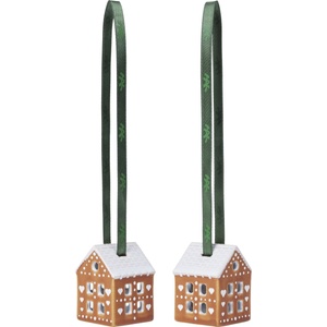 Kähler Christmas коледни топки, къщички от джинджифил, 2 бр (693537)