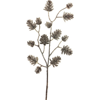 borová šiška větev ojíněná V50 cm
