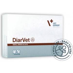 VetExpert DiarVet Small breed and cats TWIST OFF capsules - хранителна добавка, изключително вкусна, подпомагаща лечението на диария за котки и дребни породи кучета - 6 капсули, Vet Expert - Полша