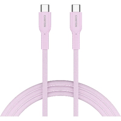 CANYON cable OnWire 60CL C-C 60W COLOR Braided 1m Pink