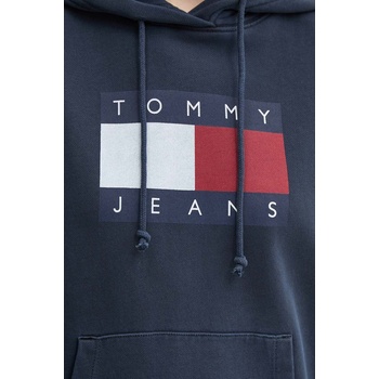 Tommy Hilfiger Памучен суичър Tommy Jeans в тъмносиньо с качулка с принт DW0DW18654 (DW0DW18654)