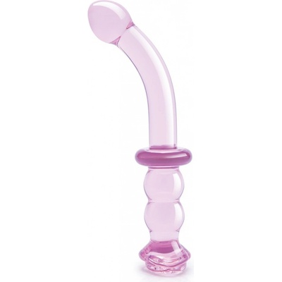 Dream Toys Dildo GLAZE GLASS 8" Rosebud G spot růžové