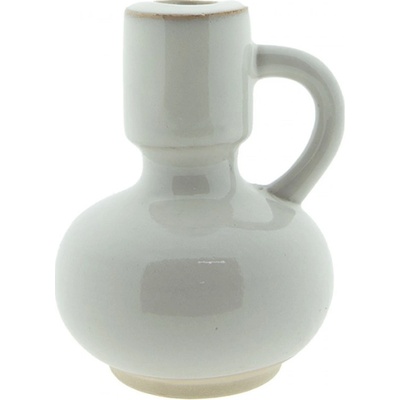 Béžový porcelánový svícen na úzkou svícku Gerjen – 12x10x14 cm