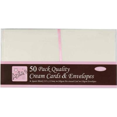 WEST DESIGN PRODUCTS LIMITED West Design 13,5 × 13,5 cm přání a obálky 50 ks (240 g/m2) krémové