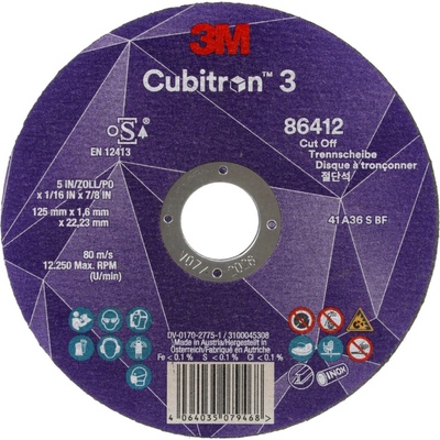 3M Cubitron Řezný kotouč 125 x 1,6 x 22,23 mm 86412