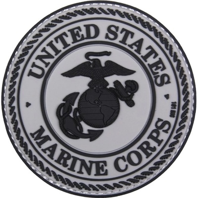 101INC Nášivka 3D plastová UNITED STATES MARINE CORPS ŠEDÁ