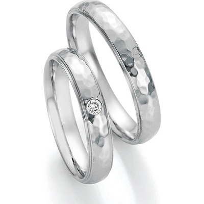 Snubní prsteny z oceli s diamantem SP-22090