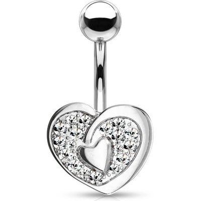 Šperky4U piercing do pupíku čiré zirkony WP0028-C