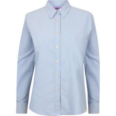 Henbury Dámska košeľa s dlhým rukávom H511 Blue Oxford