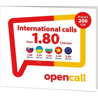 O2 SIM OPENCALL kredit 200Kč + 2GB dat