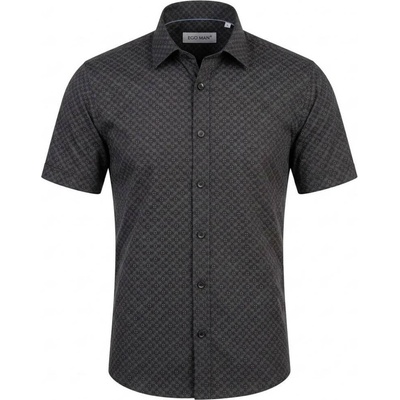 Ego man pánská košile krátký rukáv regular fit RE306-06 černá