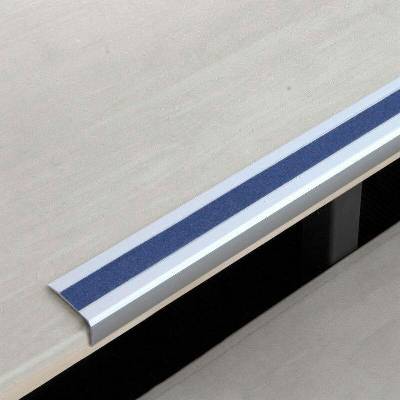 Protiskluzová schodová lišta, Aluminium m2, Easy Clean, modrá, š 1000 mm, síla materiálu 4 mm
