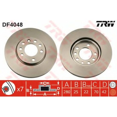 Brzdový kotouč TRW DF4048 přední levý nebo pravý