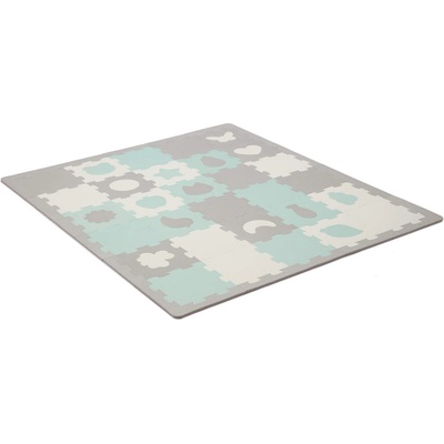 KinderKraft Мек пъзел с форми KinderKraft LUNO SHAPES, мента (NEW023489)