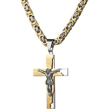 HARAHU Мъжко колие gr-32540 - Златно / Сребърно / 80см kp32540 (gr-32540)