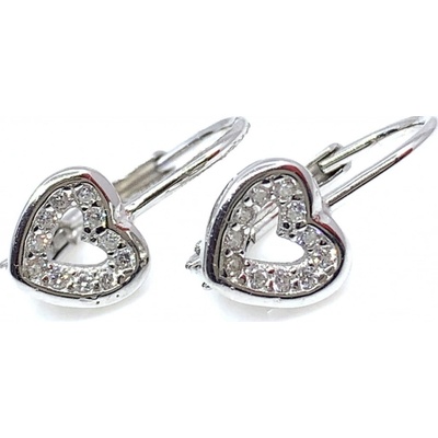 Jan Kos jewellery stříbrné náušnice s bílým kamenem 12110622
