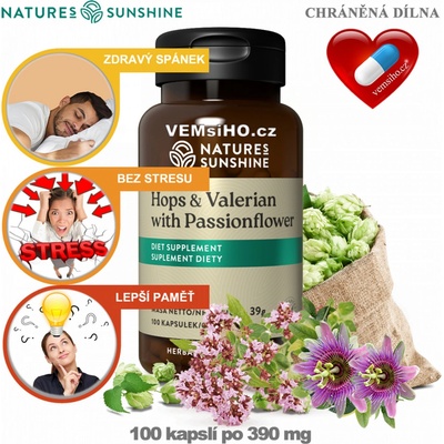 Nature’s Sunshine Hops and Valerian with Passionflower 100 kapsúl po 390 mg