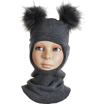 detská kukla 2 brmbolce tmavo sivá KDZ199