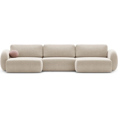 Cosmopolitan Design Бежов шенилов сгъваем/с място за съхранение ъглов диван (U форма) Tonale - Cosmopolitan Design (COS_UF_214_F1_TONALE2)