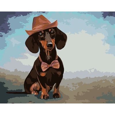 ZUTY Malování podle čísel JEZEVČÍK S KLOBOUKEM Rozměr 40 x 50 cm Rámování vypnuté plátno na rám