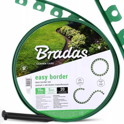 Sada s obrubníkem trávníku EASY BORDER 50 mm zeleň BRADAS ZAHRADA