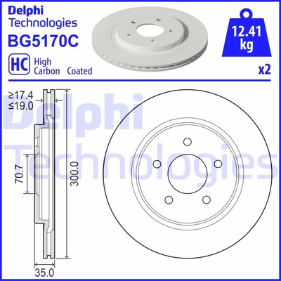 Brzdový kotouč Delphi BG5170C