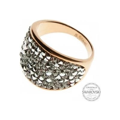 Aktual Zlacený ocelový prsten s krystaly Crystals from Swarovski Crystal LV1003 CAL