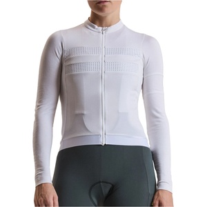 Rapha Фланелка с дълъг ръкав за колоездене Rapha Women's Brevet Long Sleeve Merino Jersey III Cycling jersey - White / Silver (156-3128-0214)
