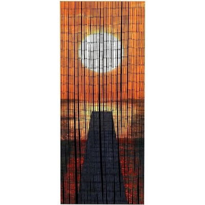 Oranžový bambusový záves do dverí 200x90 cm Sunset - Maximex