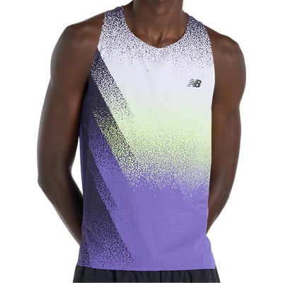 New Balance Мъжки потник с широка презрамка New Balance Race Day Ultra Light Printed Singlet Tank top - Electric Purple (216-8584-0113)